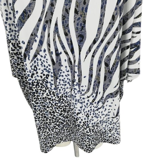 Clara Sun Woo Bouncy Knit Dolman Sleeve Lightweight Shirt Size L Animal Print - Picture 5 of 13